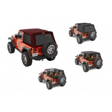 Крыша Bestop Trektop NX Glide Jeep Wrangler JK 2 двери цвет красный (Red Pepper) материал twill тонированные окна арт. 54922-68