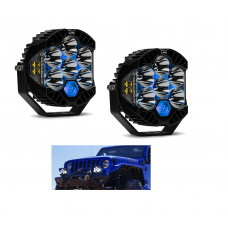 Фары доп набор 2 шт Baja LP6 Pro LED Auxiliary Light Pod Light Pattern Driving/Combo Blue Backlight арт. 270015
