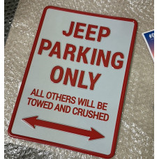 Табличка Jeep Parking Only размер формат А4 материал алюминий светоотражающая поверхность буквы выдавлены