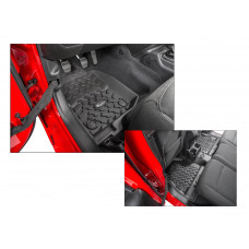 Набор ковриков с бортиками Quadratec арт. 14254-0404 (14254-0401+14257-0411) 18-24 Jeep Wrangler JL Unlimited