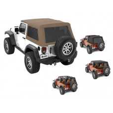 Крыша Bestop Trektop NX Glide Jeep Wrangler JK 2 двери цвет бежевый (Pebble Beige) материал twill тонированные окна арт. 54922-74