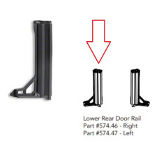 Сервис запасная часть для каркаса мягкой крыши Jeep Wrangler JL Bestop Lower rear Door Rail  арт. 574.46P для крыш Supertop, Trektop и Halftop