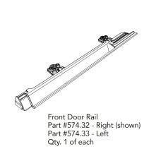Планка пасс. ст. Bestop арт. 574.32 Service Part Passenger Front Door Rail  Halftop (53902), Supertop Ultra (54725), Supertop Squareback (54726), Trektop Ultra (54925) и Trektop Slantback (56863) для Jeep Wrangler JL 4 дв.