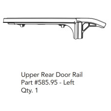 Планка вод. ст. Bestop  арт. 585.95 (574.43) Service Part Upper Door Rail Drivers Side для крыш  Supertop Squareback (54726), Trektop (56863), Halftop (53902), Supertop Ultra (54725-17) и Trektop Ultra (54925-17) для Jeep Wrangler JL 4 дв.