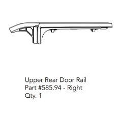 Планка пасс. ст. Bestop арт. 585.94 (574.42) Service Part Passenger Rear Upper Door Rail Ultra Tops для Jeep Wrangler JL 4 дв. для крыш Trektop 4-Door 56863, 53902, 54726, Supertop Ultra (54725-17) и Trektop Ultra (54925-17)