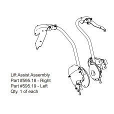 Механизм складывания крыши пасс. ст. Bestop арт. 595.18  Lift Assist Assembly Part JL Trektop Ultra для крыши 54925 для Jeep Wrangler JL 4 дв.