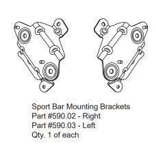 Крепление мягкой крыши Bestop арт. 590.02 и арт. 590.03 для крыши 54725-17 для Jeep Wrangler JL 4 дв. (цена за одну штуку)
